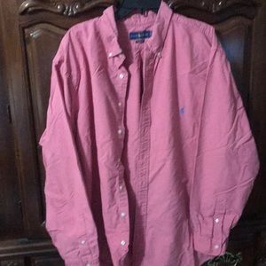 Melon colored Ralph Lauren button up